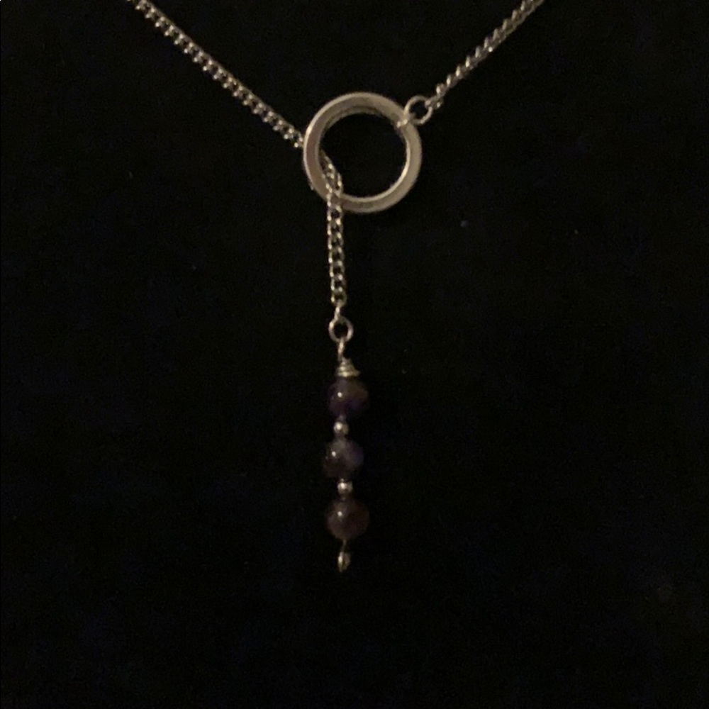 Amethyst lariat style necklace NWOT
